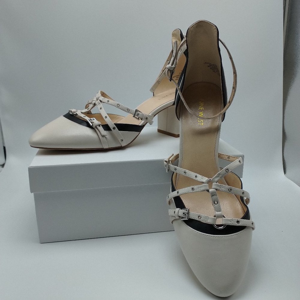 Nine West Ankle Strap Block Heel Pumps